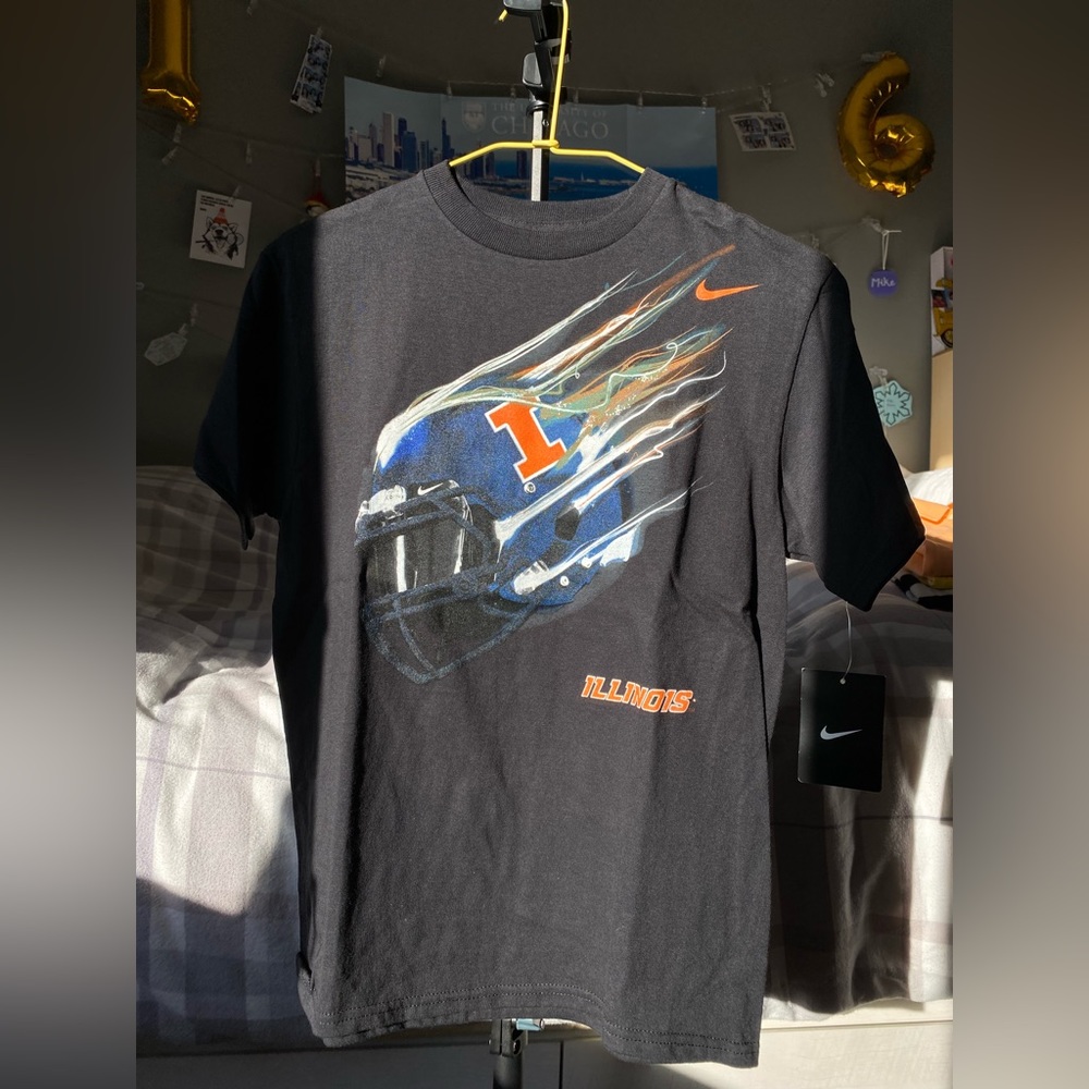 Nike UIUC (University of Illinois Urbana-Champaign) Football Shirt (Black, M)